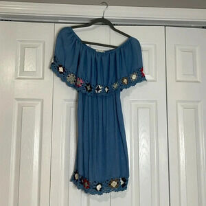 Beach by Exist Hand Made crocheted off shoulder beach dress